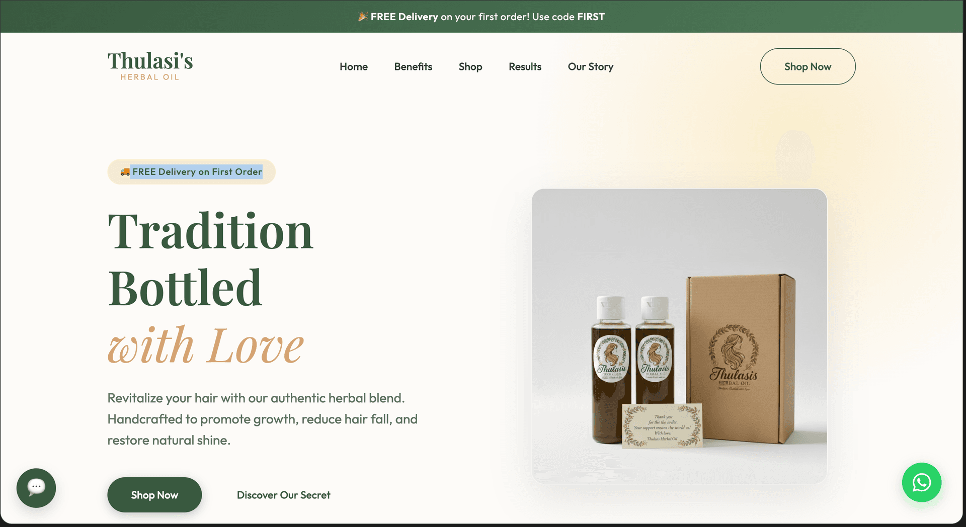 Thulasi's Herbal Oil Website